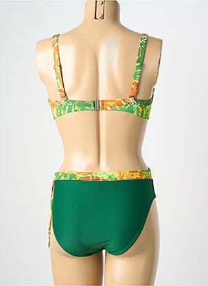 Costum de baie din două piese elasticitate sutien cupe întregi cu decolteu înalt verde O'SALEE femeie