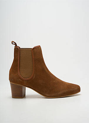 Botine/ghete vârf ascuțit toc de 7 la 9 cm maro 70/30 femeie