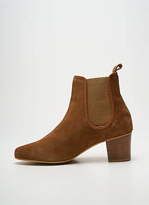 Botine/ghete vârf ascuțit toc de 7 la 9 cm maro 70/30 femeie