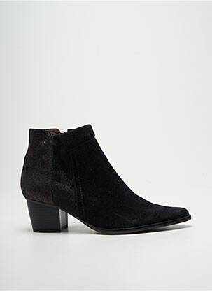 Botine/ghete țesătură satinată toc de 4 la 6 cm negru MADISON femeie
