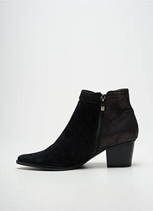 Botine/ghete țesătură satinată toc de 4 la 6 cm negru MADISON femeie