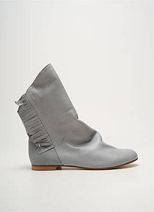 Botine/ghete vârf rotund toc plat până la 3 cm gri TATOOSH femeie