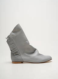 Botine/ghete vârf rotund toc plat până la 3 cm gri TATOOSH femme