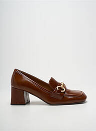 Mocasini țesătură satinată toc de 7 la 9 cm maro JULIE DEE femme