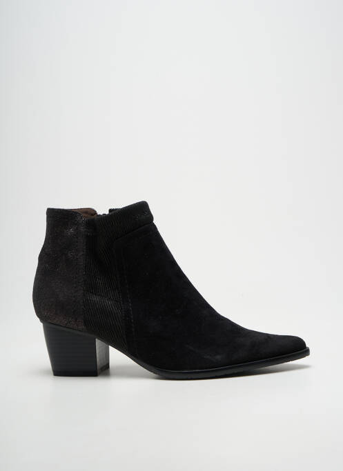 Botine/ghete țesătură satinată toc de 4 la 6 cm negru MADISON femme