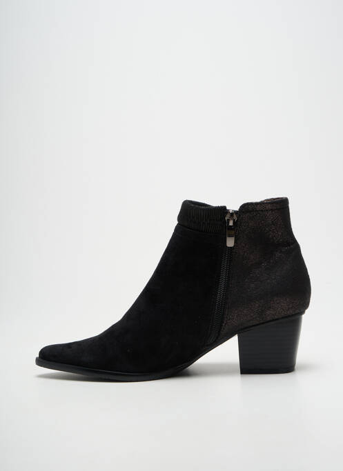 Botine/ghete țesătură satinată toc de 4 la 6 cm negru MADISON femme