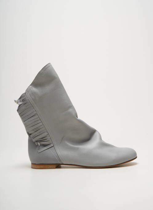 Botine/ghete vârf rotund toc plat până la 3 cm gri TATOOSH femme
