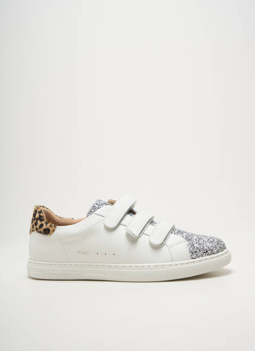 Adidași țesătură țesătură cu sclipici toc plat până la 3 cm alb VANESSA WU femme