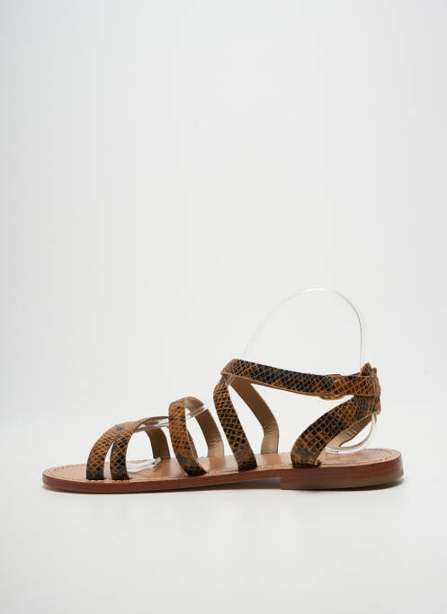 Sandale/pantofi decupați chiquet toc plat până la 3 cm maro PETITE MENDIGOTE femme