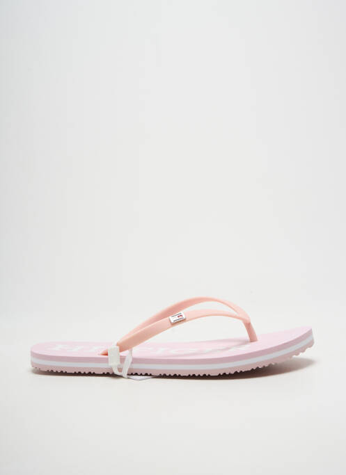 Șlapi material neted toc plat până la 3 cm roz TOMMY HILFIGER femme