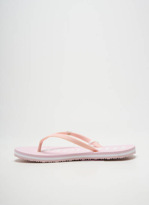 Șlapi material neted toc plat până la 3 cm roz TOMMY HILFIGER femme
