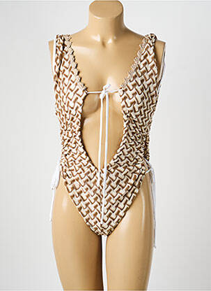 Costum de baie dintr-o singură piesă efect material satinat auriu PHO FIRENZE femeie