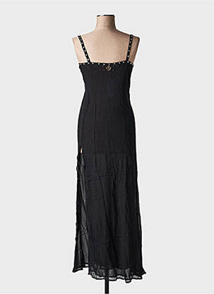 Rochie lungă țesătură crep bretele subțiri negru MINE DE RIEN femeie