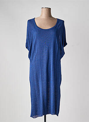 Rochie midi mâneci scurte mâneci scurte albastru STEFAN GREEN femeie