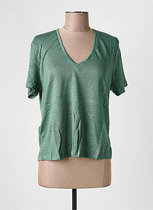 Tricou guler în v mâneci scurte verde MANGO femme