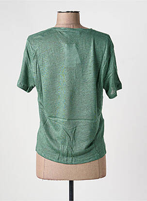 Tricou guler în v mâneci scurte verde MANGO femeie
