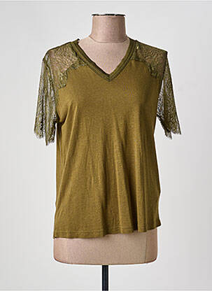 Top țesătură jersey mâneci scurte verde GUESS femeie
