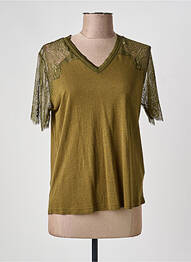 Top țesătură jersey mâneci scurte verde GUESS femme