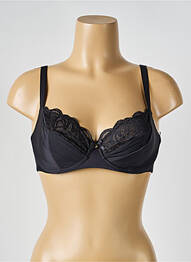 Sutien efect material satinat sutien cupe întregi cu decolteu înalt negru FEMILET femme