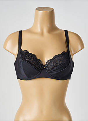 Sutien efect material satinat sutien cupe întregi cu decolteu înalt negru FEMILET femme