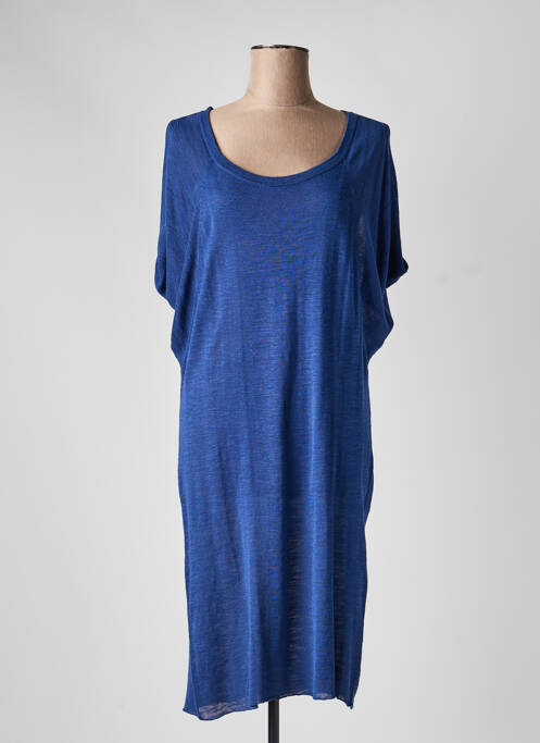 Rochie midi mâneci scurte mâneci scurte albastru STEFAN GREEN femme