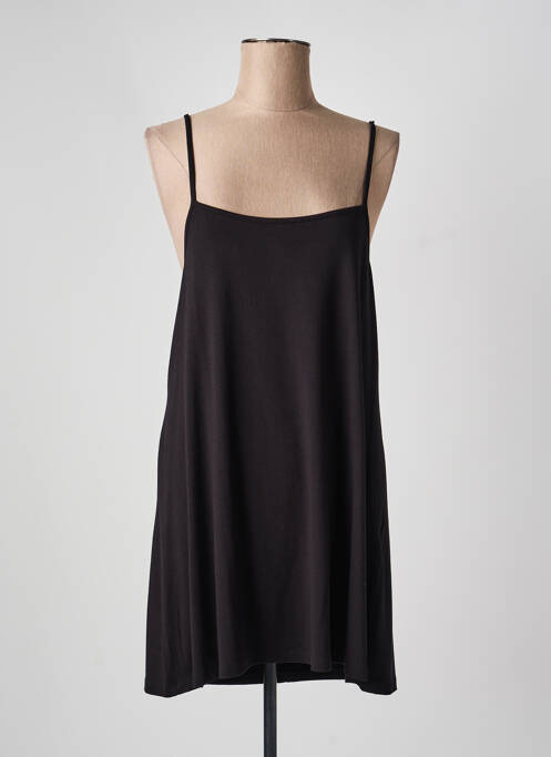 Rochie scurtă guler rotund bretele subțiri negru G!OZE femme