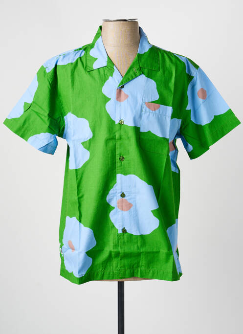 Cămașă cu mâneci scurte guler tip costum verde OBEY homme
