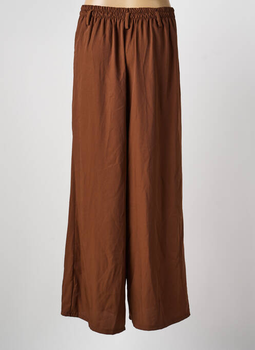 Pantalon larg croială fluidă talie înaltă maro TERRA DI SIENA femme