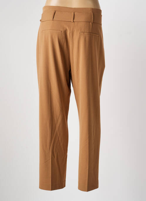 Pantalon drept țesătură poplin talie înaltă maro B.YOUNG femme