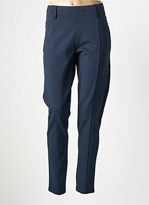 Pantalon slim talie elastică mărime normală albastru ZHENZI femeie
