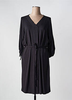 Rochie midi mâneci 3/4 mâneci 3/4 negru ZHENZI femeie