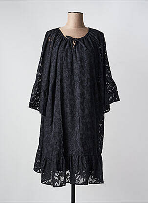 Rochie midi mâneci 3/4 mâneci 3/4 negru ZHENZI femeie