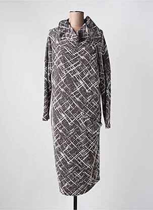 Rochie midi mâneci lungi mâneci lungi maro KOKOMARINA femme