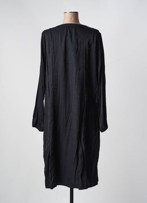 Rochie midi croială fluidă mâneci lungi negru ZHENZI femme