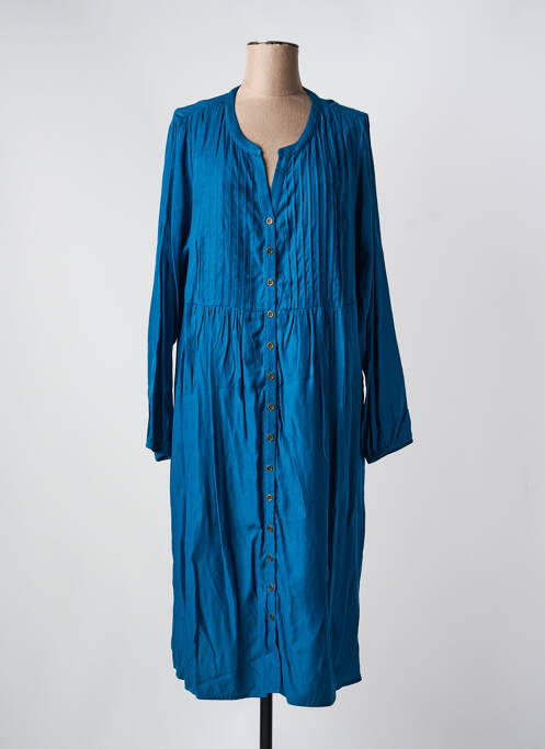 Rochie midi mâneci lungi mâneci lungi albastru ZHENZI femme