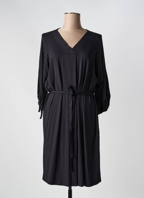Rochie midi mâneci 3/4 mâneci 3/4 negru ZHENZI femme