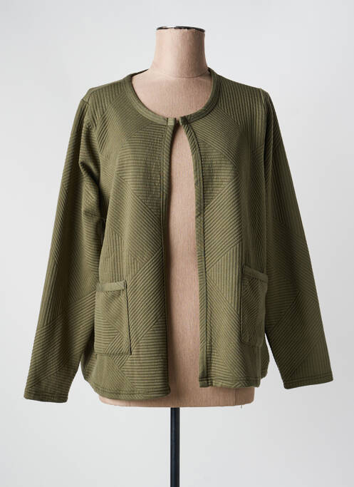 Jachete casual guler rotund verde ZHENZI femme