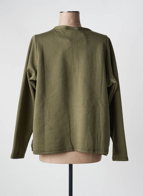 Jachete casual guler rotund verde ZHENZI femme