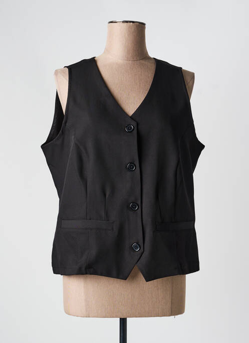 Vestă fără mâneci croială cambrată negru ZHENZI femme