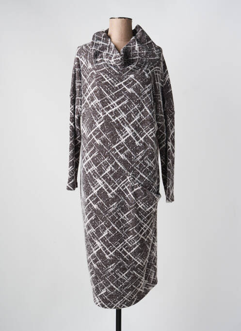 Rochie midi mâneci lungi mâneci lungi maro KOKOMARINA femme
