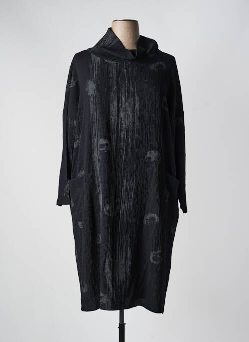 Rochie midi croială fluidă mâneci 3/4 negru KOKOMARINA femme