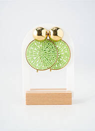 Cercei ornament cu mărgele verde ZAG femeie