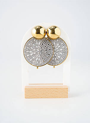 Cercei ornament cu mărgele gri ZAG femeie