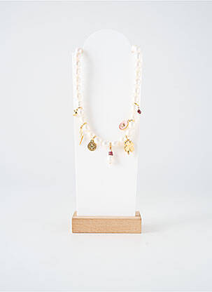 Colier ornament charmă / pandantiv alb BY GARANCE femeie