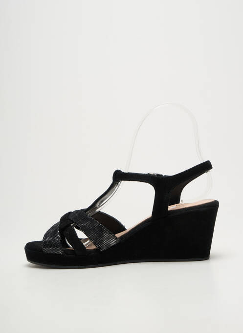 Sandale/pantofi decupați țesătură satinată toc de 4 la 6 cm negru BELLA STORIA femme