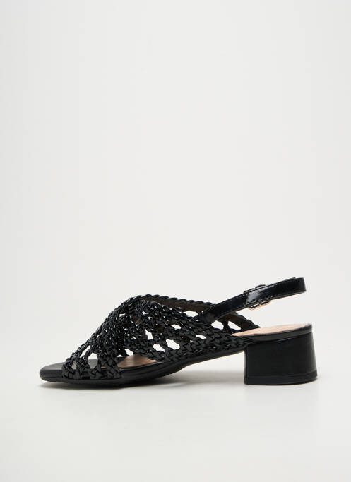 Sandale/pantofi decupați țesătură satinată toc de 4 la 6 cm negru BELLA STORIA femme