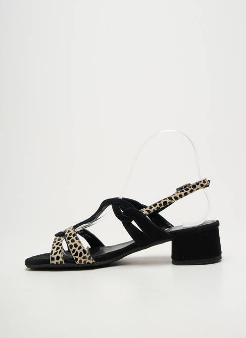 Sandale/pantofi decupați toc pătrat toc de 4 la 6 cm negru BELLA STORIA femme