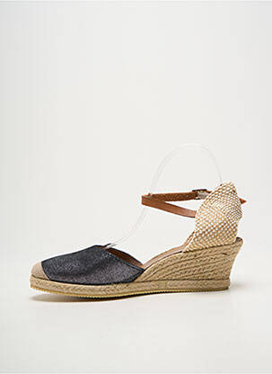 Espadrile țesătură satinată toc de 4 la 6 cm negru BELLA STORIA femeie