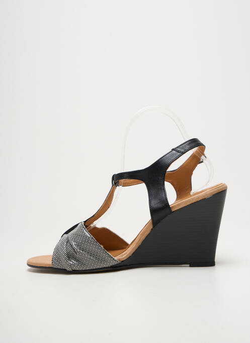Sandale/pantofi decupați toc platformă toc de 7 la 9 cm negru BELLA STORIA femme