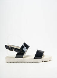 Sandale/pantofi decupați material neted toc plat până la 3 cm negru BELLA STORIA femme